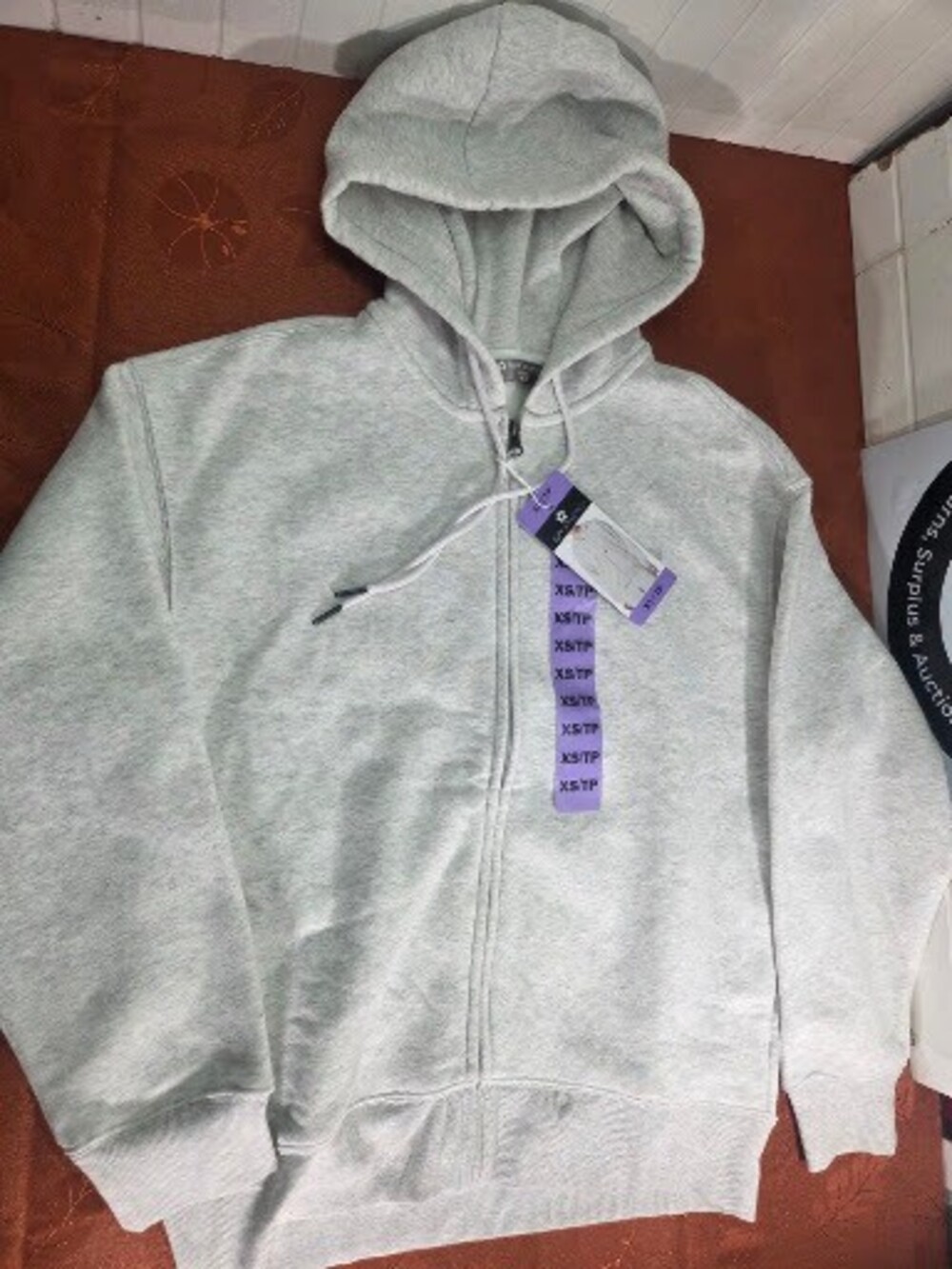 Tuff Athletics Women's Full-Zip Fleece Hoodie Heather Grey XS NWT